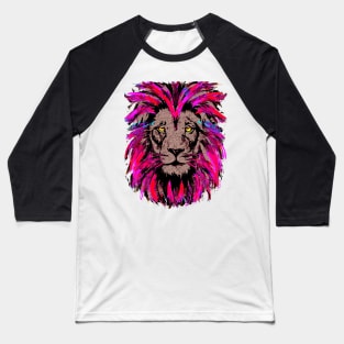 Pink Lion Apron - Purple Lion Face Apron Baseball T-Shirt